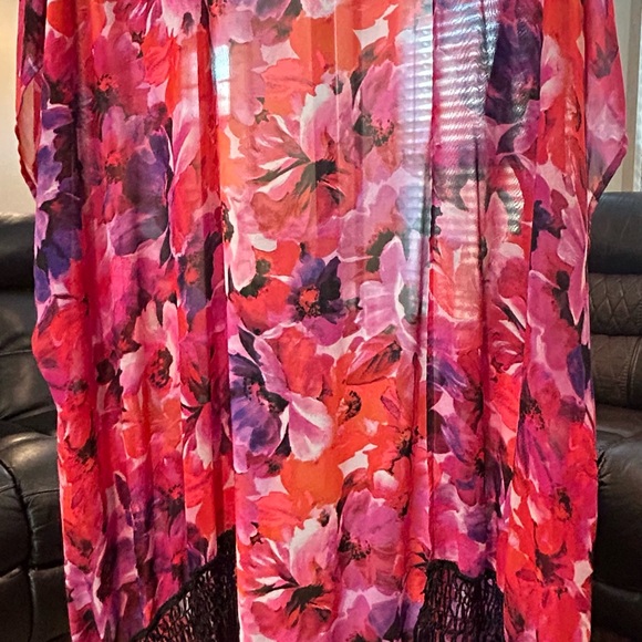 Flowers Bathing Suit Cover - Picture 4 of 6